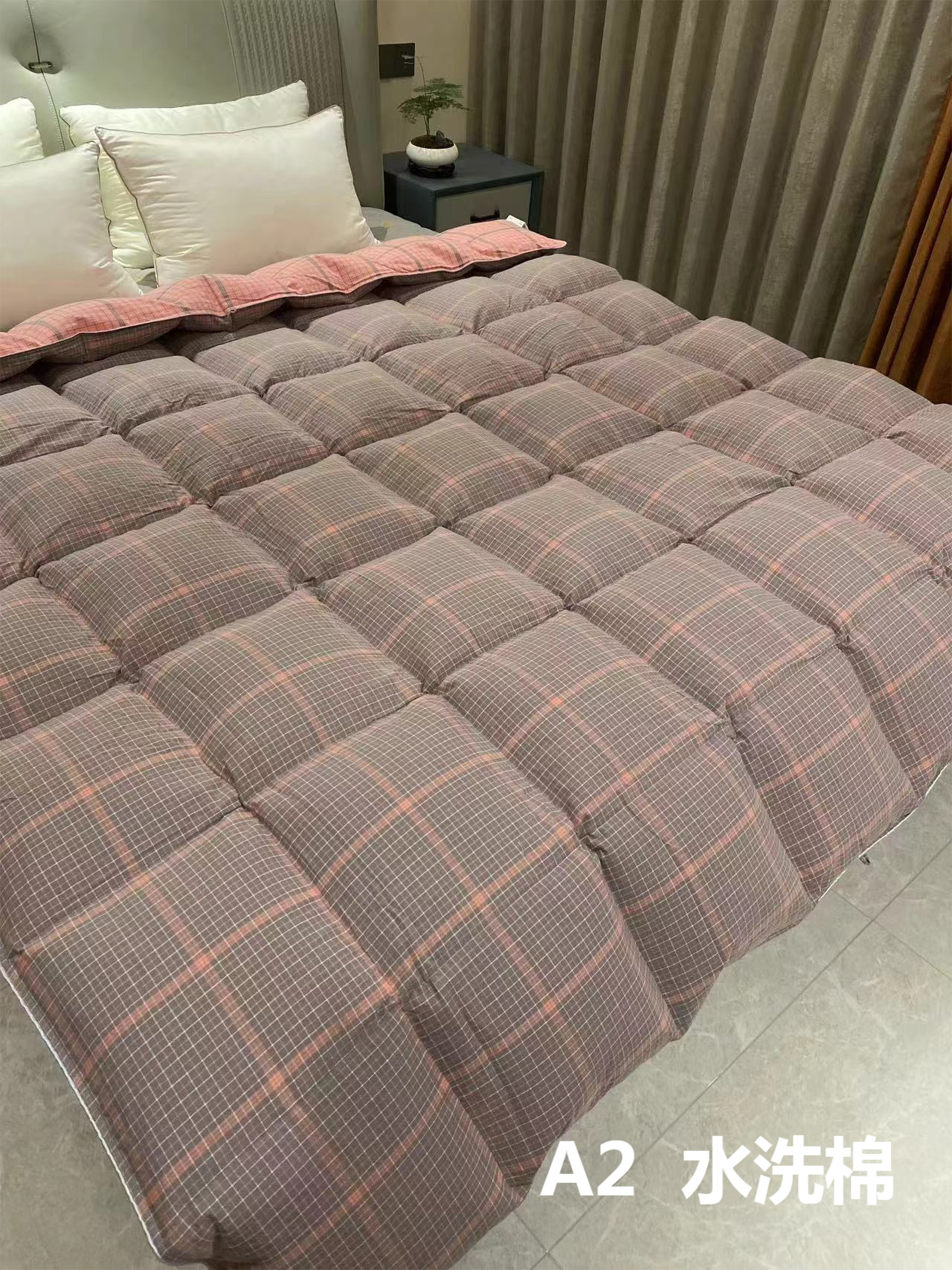 双层水洗全棉羽绒被套超软款