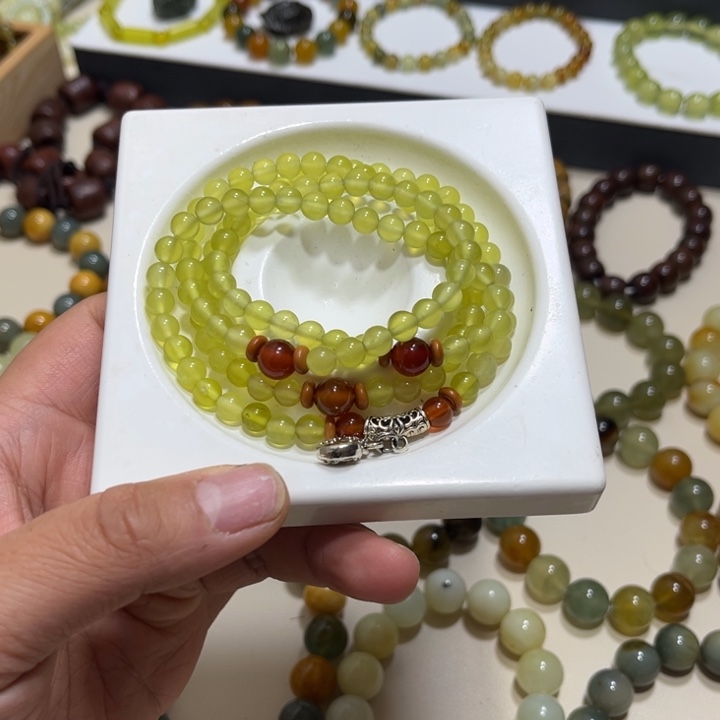 蛇纹石玉未镶嵌手链卡6