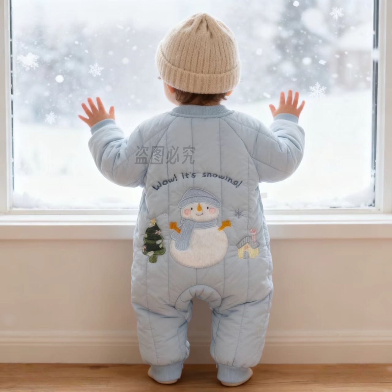 J3 新款男女宝加绒加厚可爱刺绣保暖满月百天周岁外出爬服哈衣D62