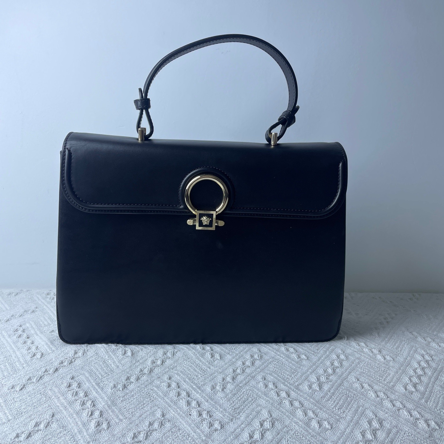 99新 VERSUS VERSACE A9399 versace 黑色 手提包 99新