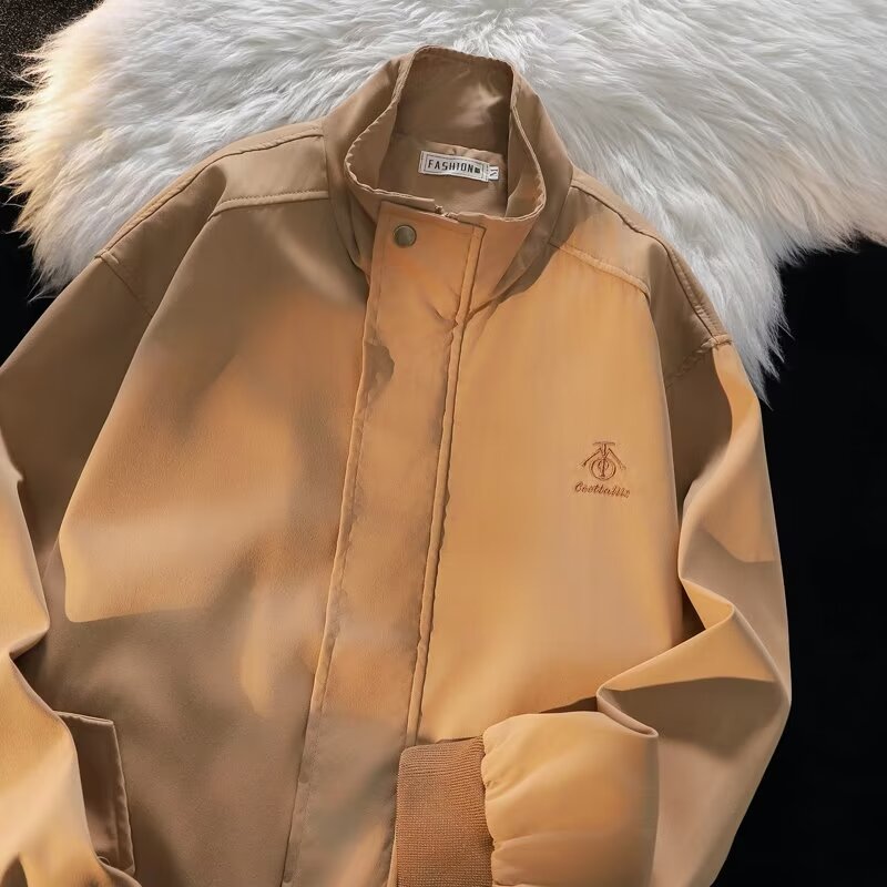 秋季美式休闲潮牌ins工装飞行员夹克男款宽松百搭刺绣外套潮流