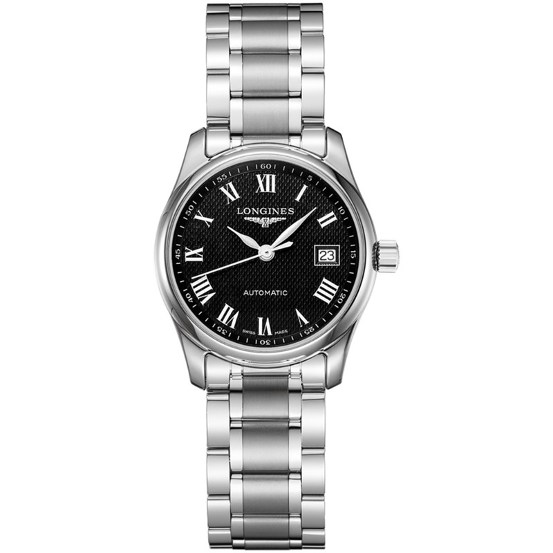 99新 Longines/浪琴 名匠257/机械/黑盘罗马/表径29mm/女士腕表