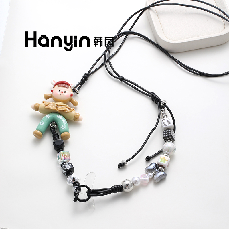 铜合金树脂吊坠 60cm时尚可爱兔子帽斜挎多妹卡通配饰AAA