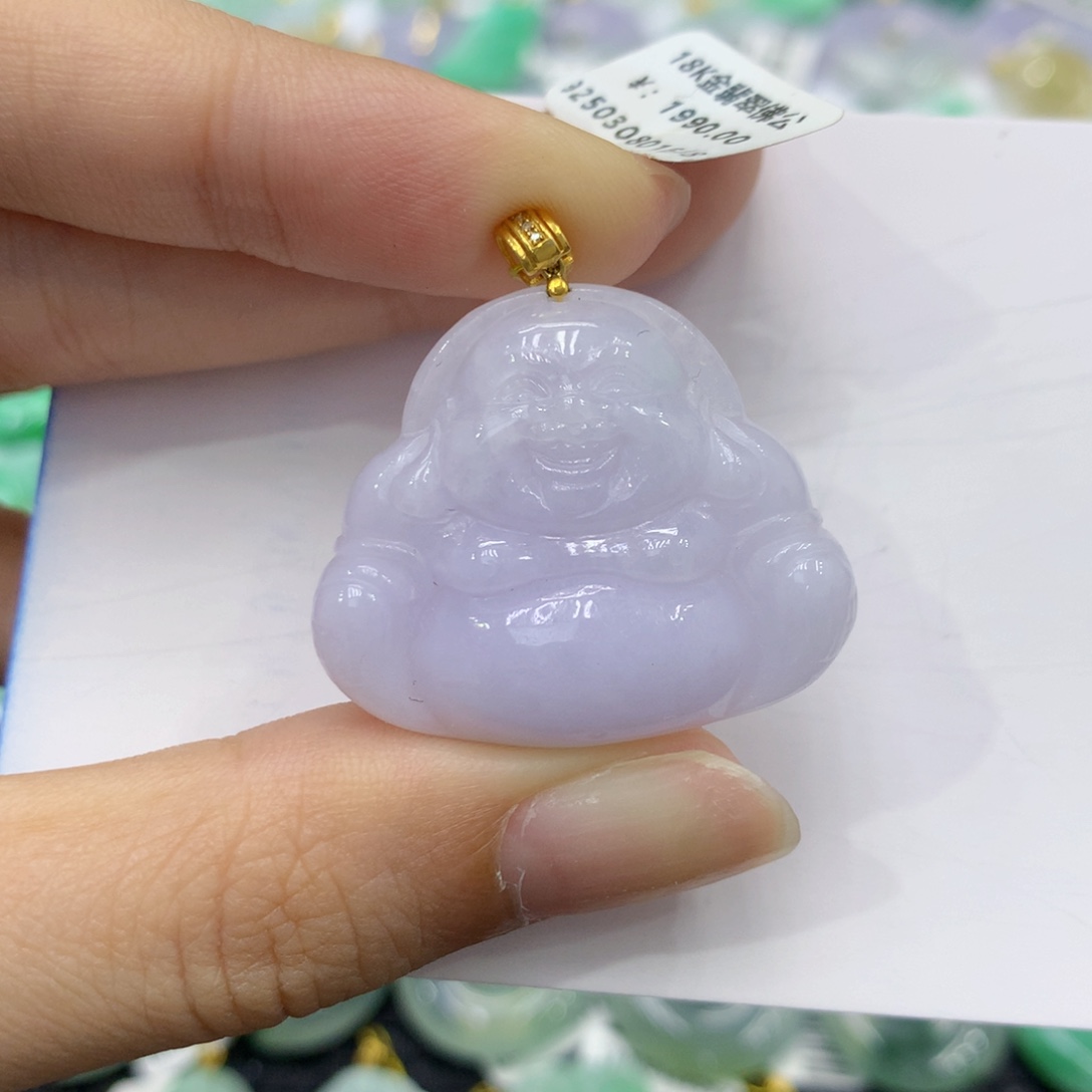 颈饰18K金镶嵌翡翠