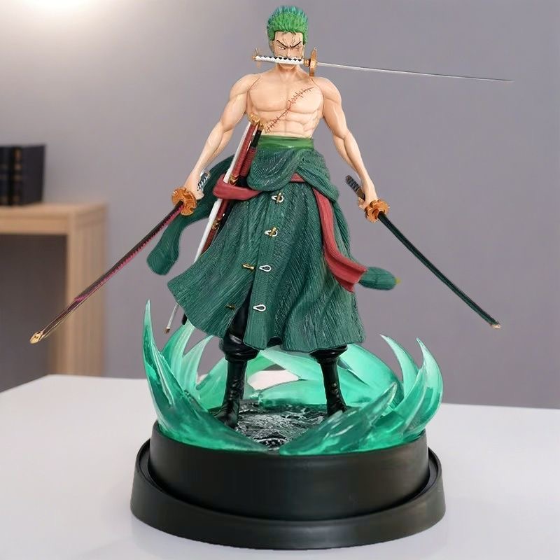 魂社索隆GK 海贼王手办 特效双头摆件动漫三刀模型生日玩具