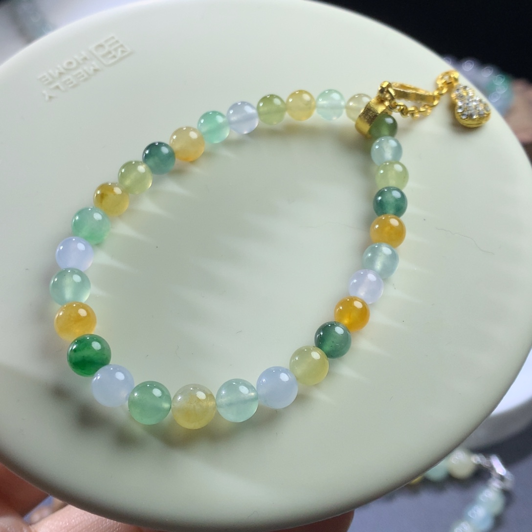 翡翠未镶嵌手链孔雀东南飞