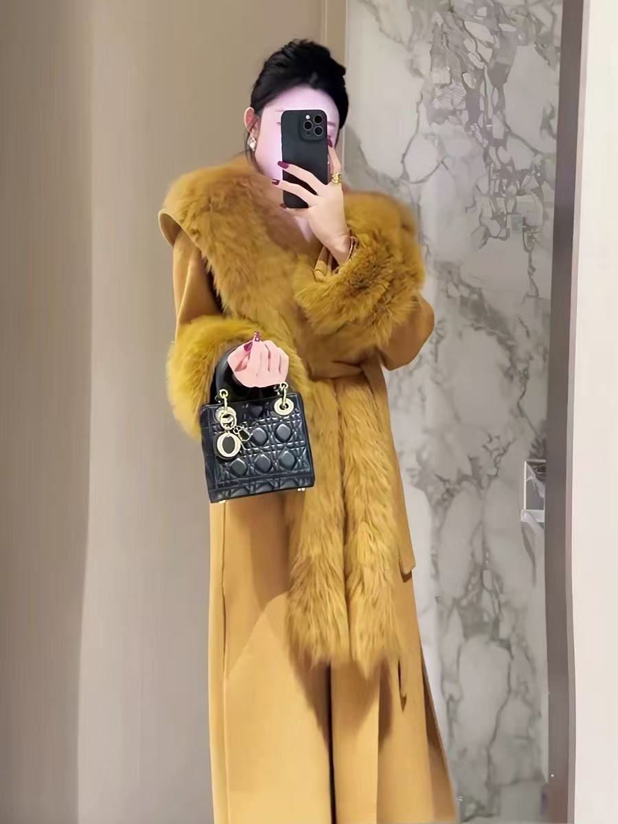 【富婆花园】秋冬女百搭休闲长款时尚宽松显瘦双面羊毛网红818