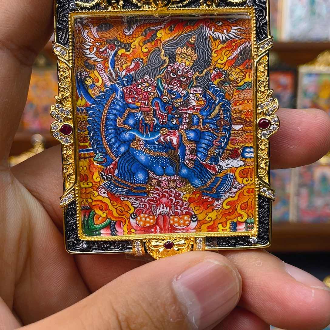 大威德金刚热贡小唐卡