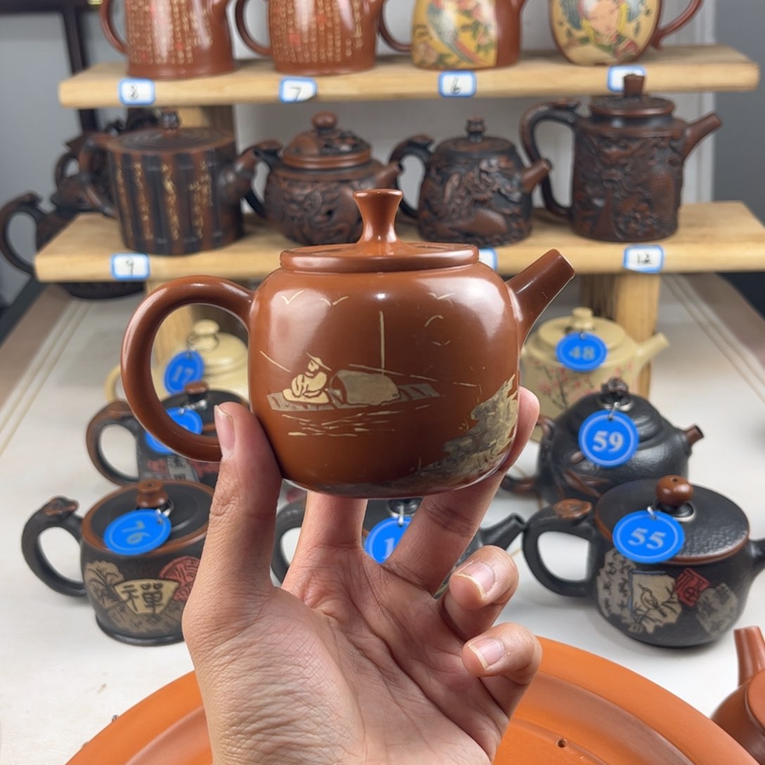 壶160cc 建水紫陶全手工制作，老匠人传承手艺