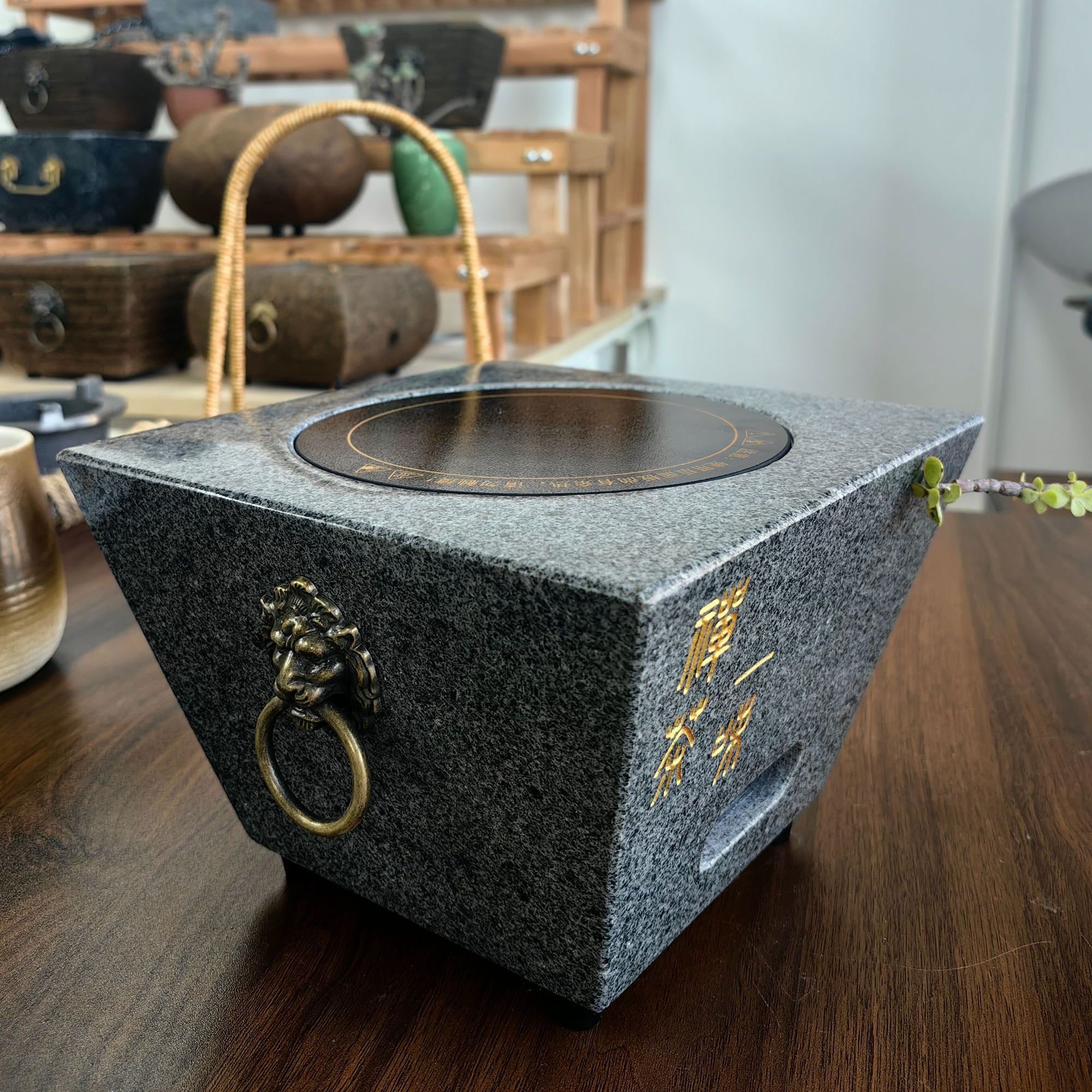 20尺寸20号天然青石纯手工制作电陶炉碳烤炉围炉煮茶户外多功能