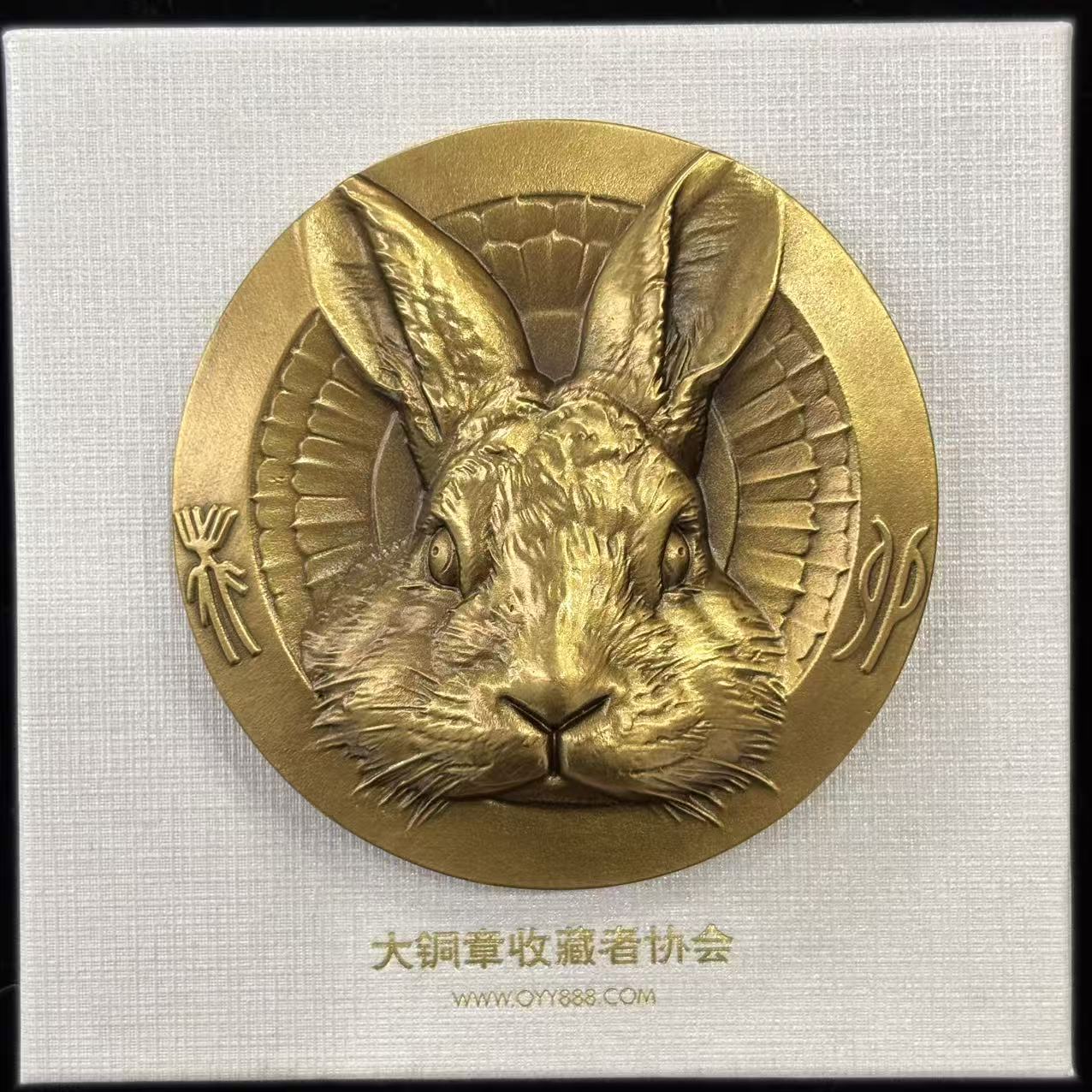 非法定货币【金铜】60mm 癸卯年2023年兔年 慈旧盈新 珐琅生肖铜章J