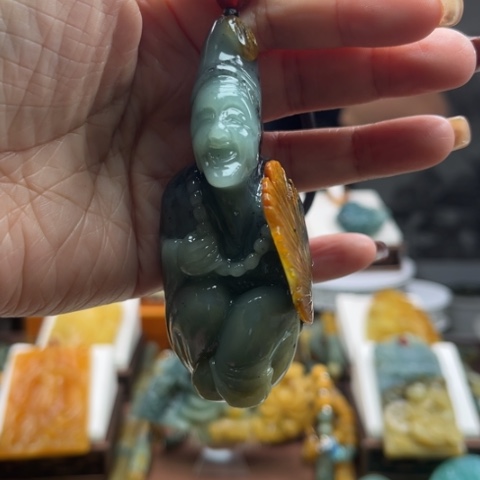 岫玉手把件未镶嵌手把