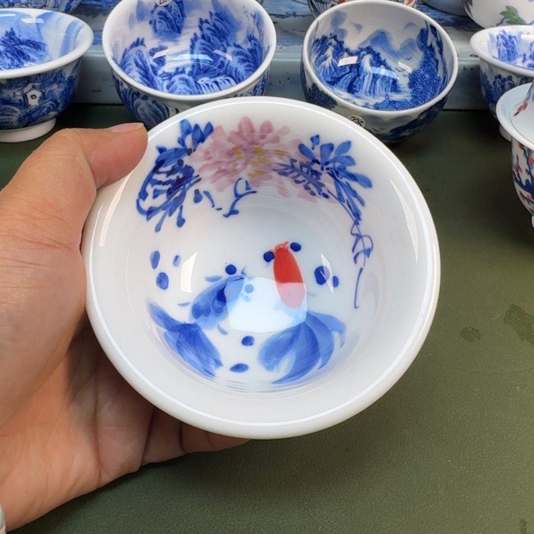 陶景德镇纯手绘茶具圆圆256
