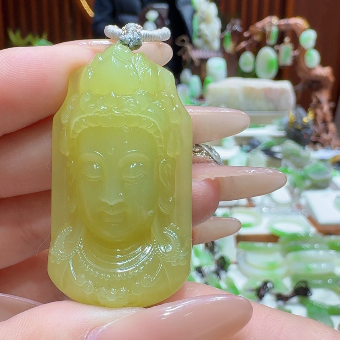 和田玉黄口观音未镶嵌