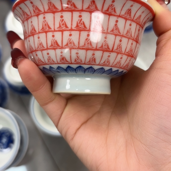 摆件陶千佛压手主人杯