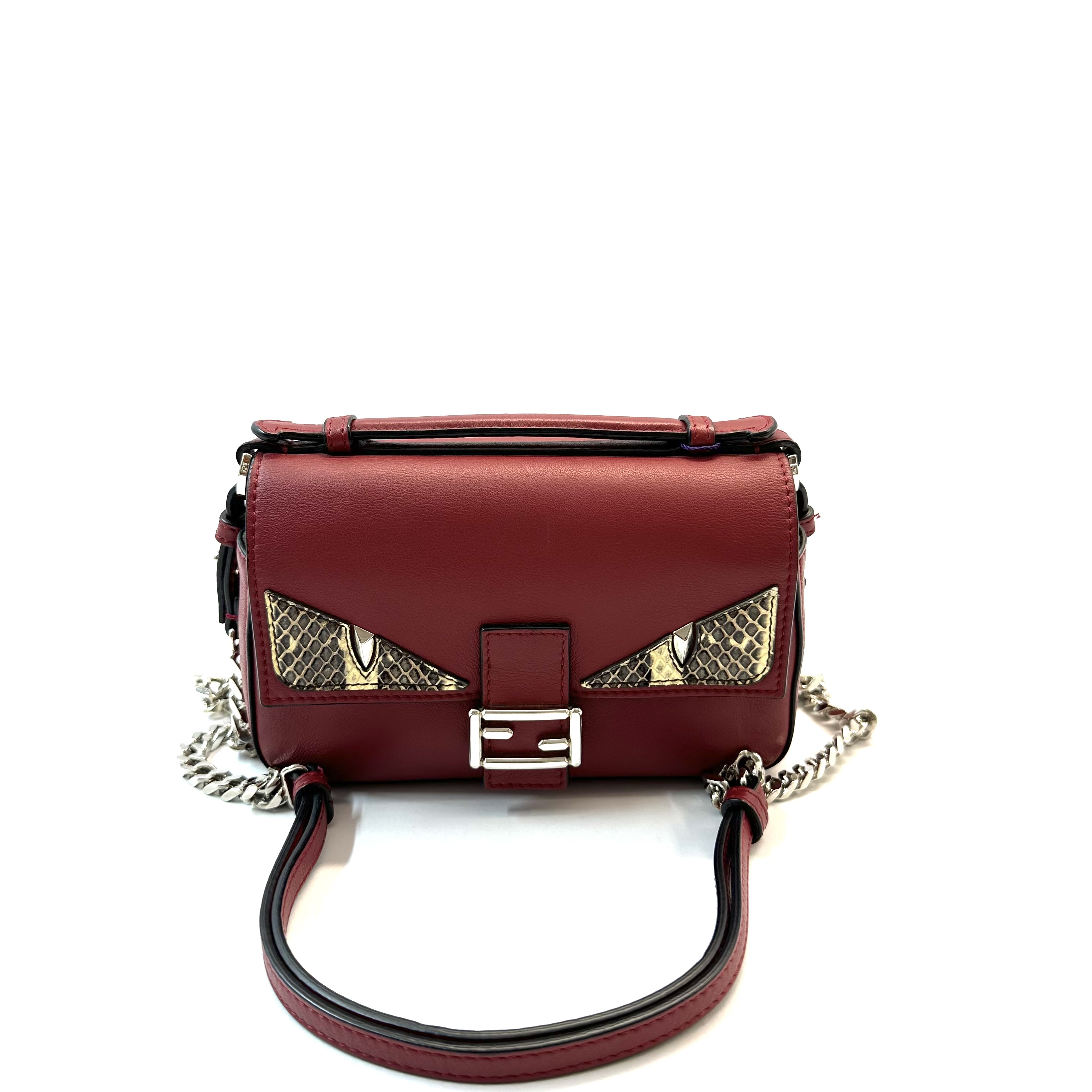 95新 FENDI/芬迪 98新 fendi 芬迪 双子星小怪兽mini 手提单肩包 