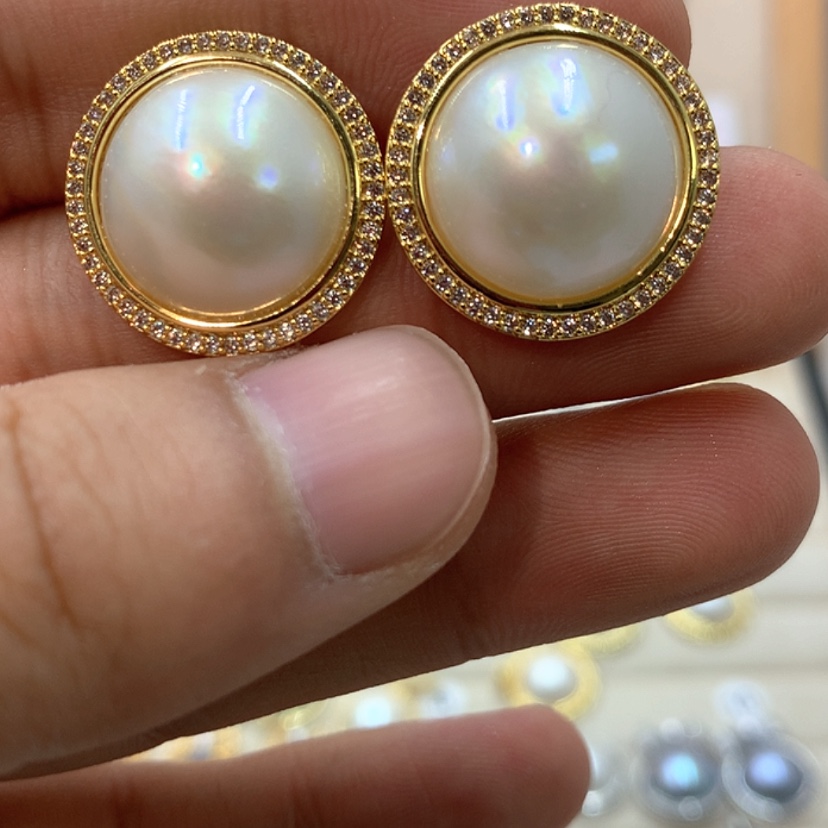 【闪购商品】耳饰拼合珍珠（马贝珠）未镶嵌