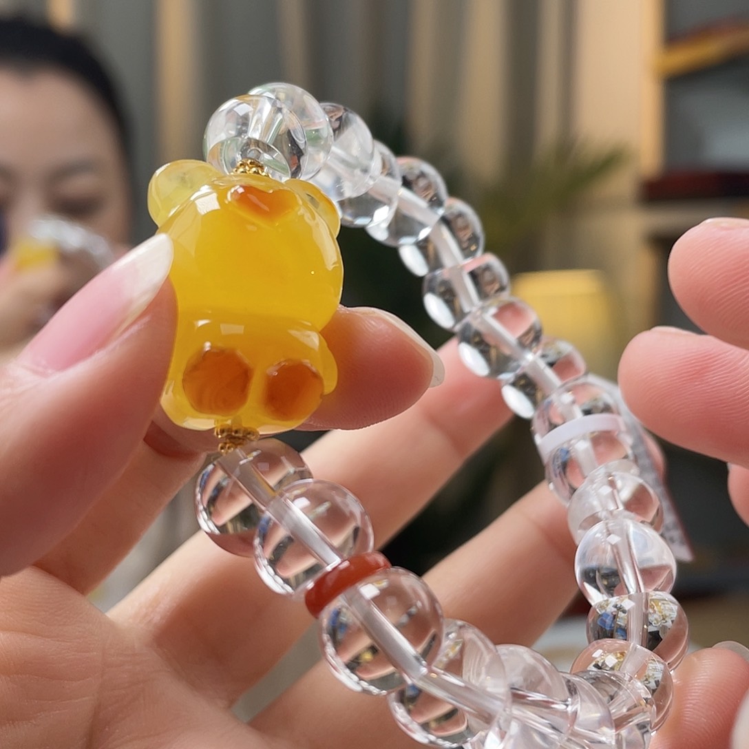 琥珀裸石未镶嵌蜜蜡手串