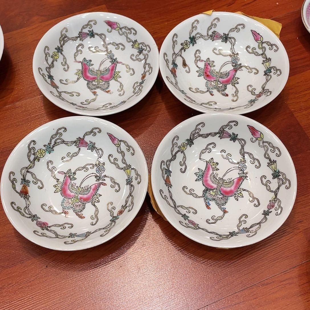 …***…瓷片景德镇粉彩白瓜碟三寸小碟