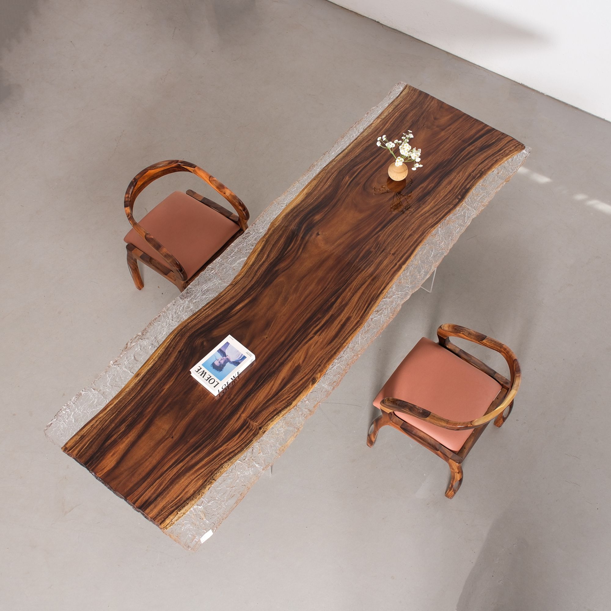 树脂大板桌胡桃木288*90*6茶桌茶台大板桌