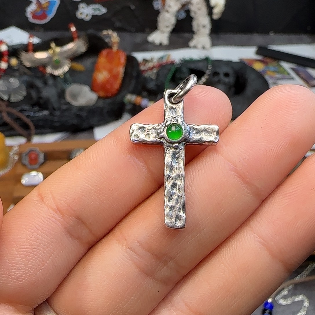 被***8翡翠银S925镶嵌颈饰