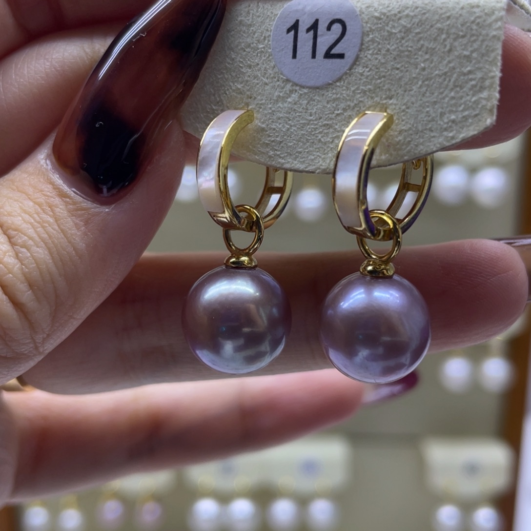 淡水珍珠耳饰银S925镶嵌