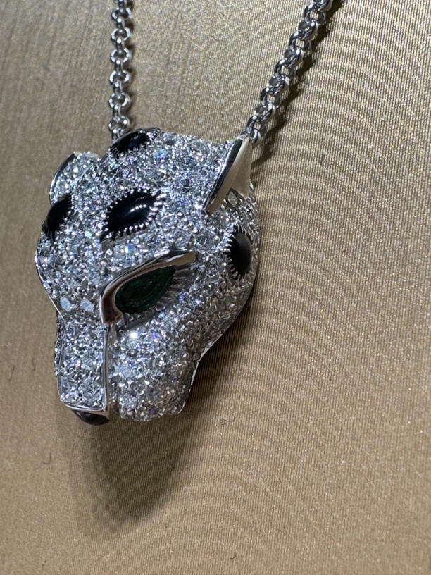 【合成/培育】18k白金小豹子头满钻项链