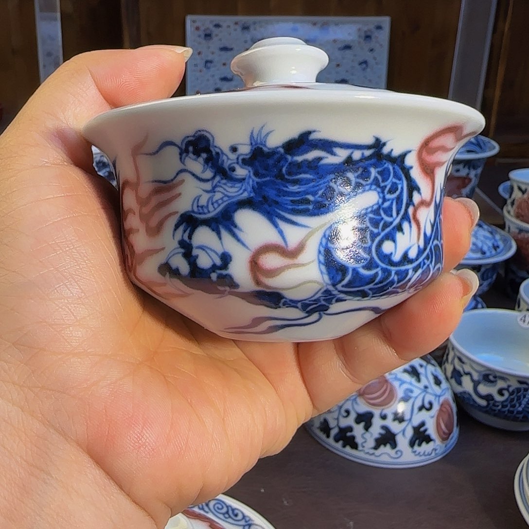 景德镇手工手青花釉里红