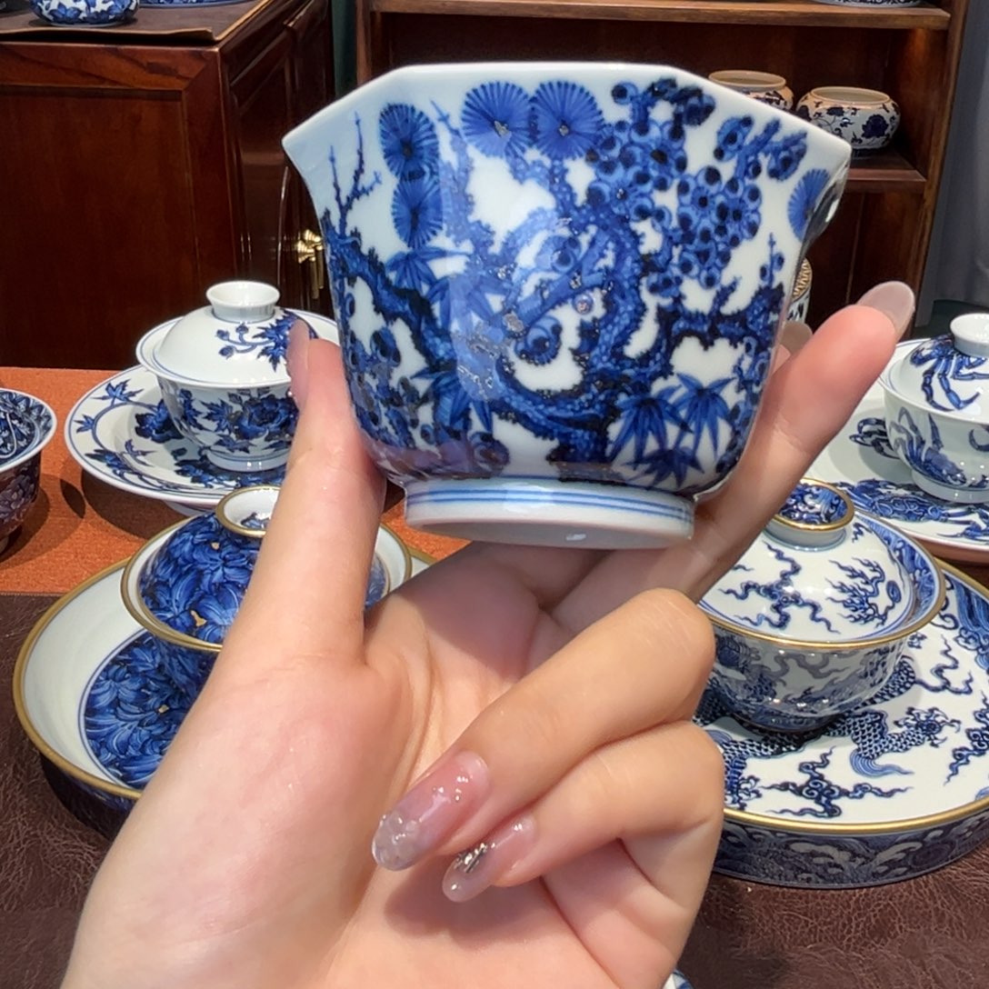 小***爸青花雯华堂手绘杯杯
