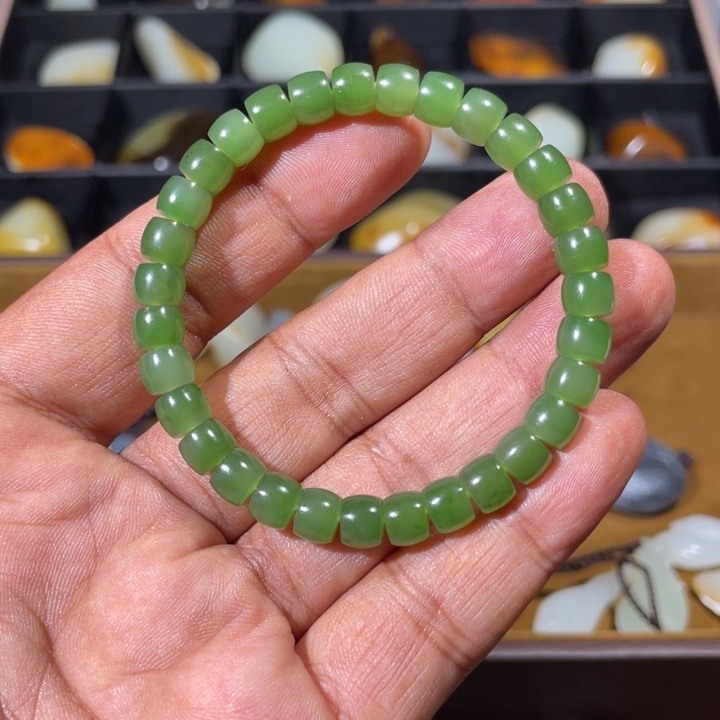 手链未镶嵌和田玉（青玉）暖*男