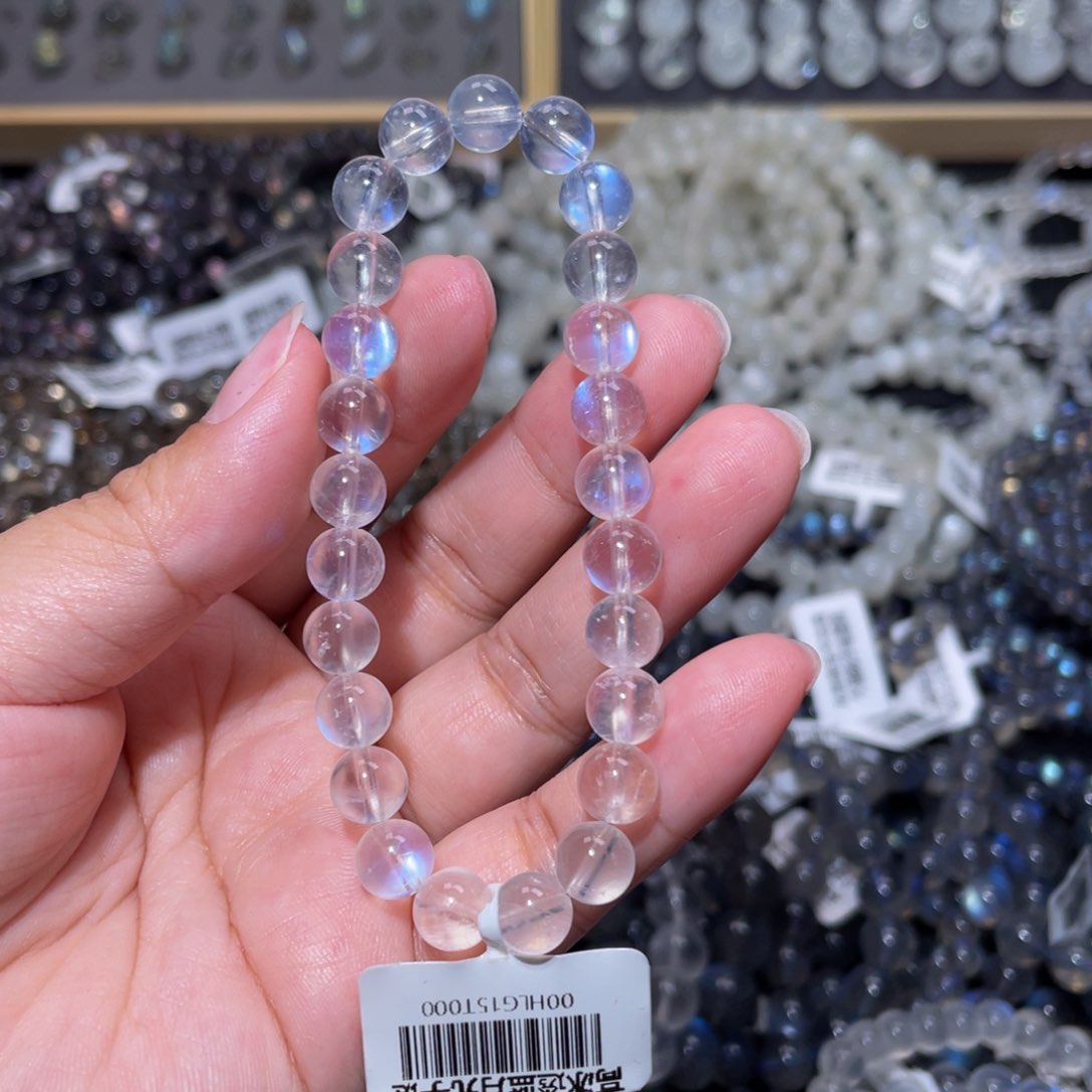 月光石手链未镶嵌M****5蓝月光手链7.5mm
