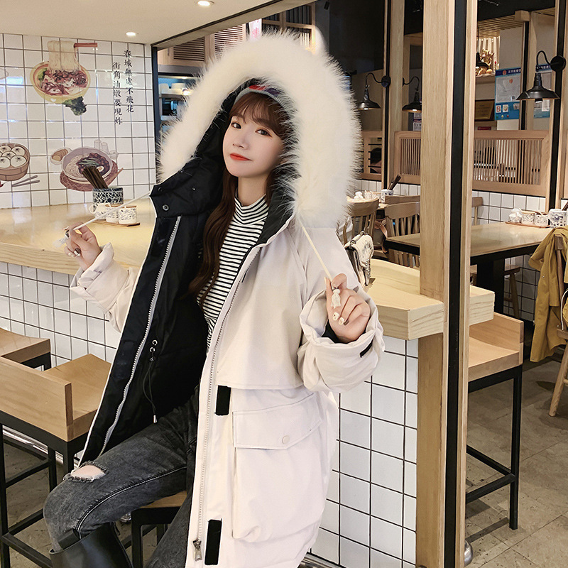 2020新款气质面包新款棉衣长袖加厚潮女宽松超火ins斗篷型套蓝纯