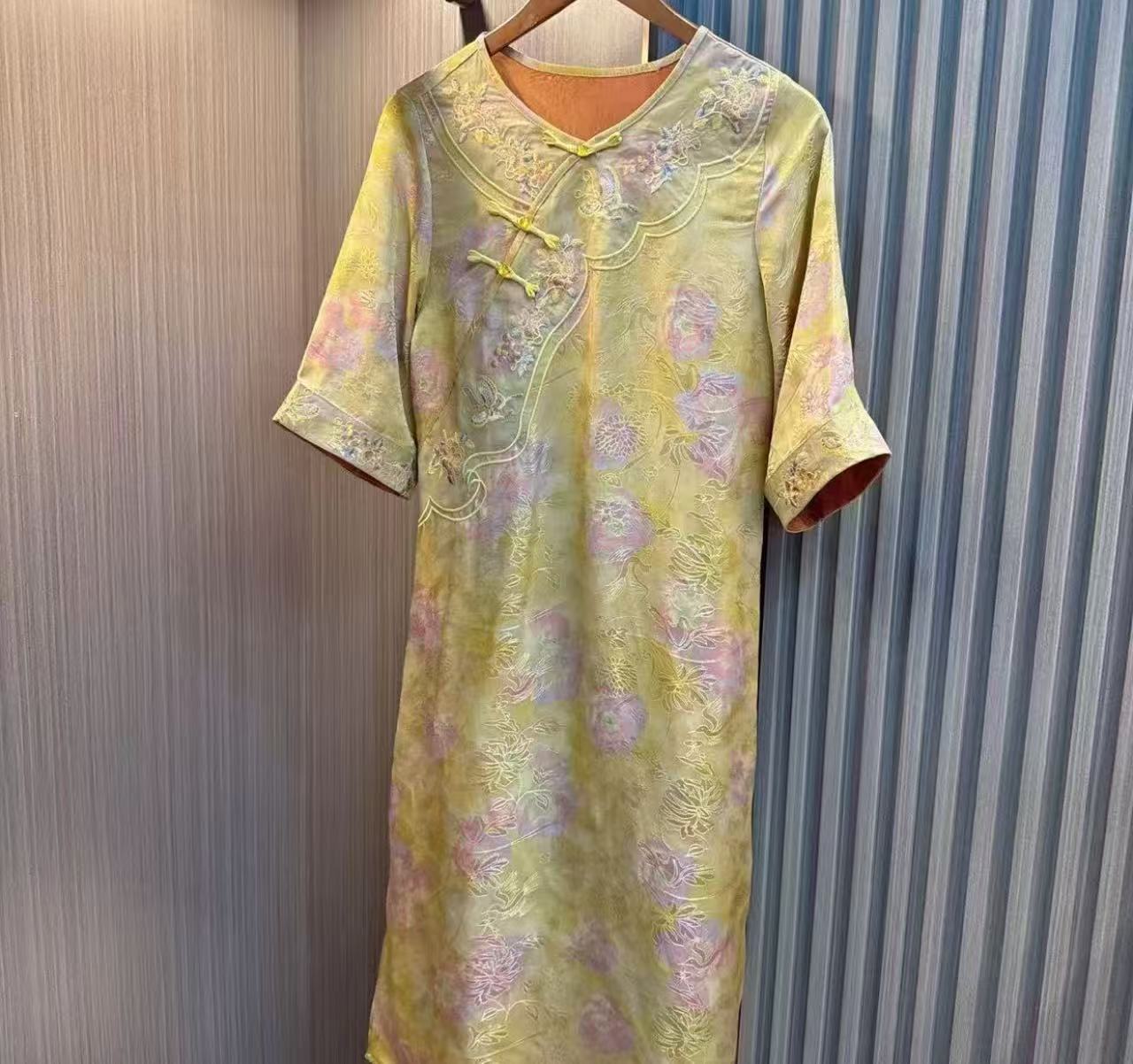 【若枝】重磅夏季国风新款新中式连衣裙-2025B0058桃桃