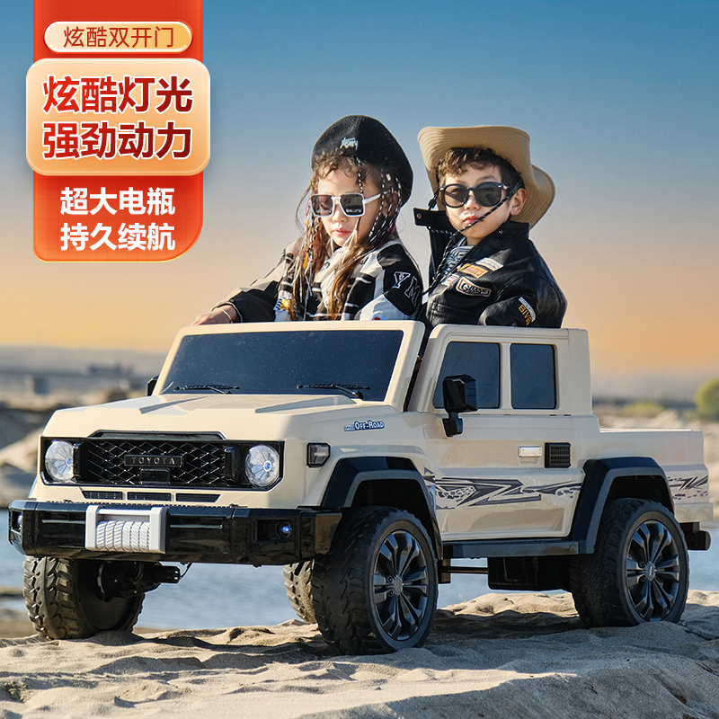 儿童电动车皮卡车可坐双人带遥控越野玩具车大人也能坐电动车儿童