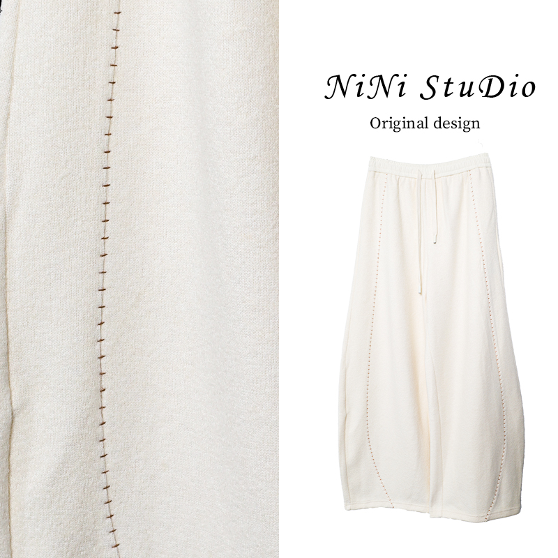 “缝线茎茎弯刀裤” 女士慵懒休闲风弯刀裤 2025秋冬10622