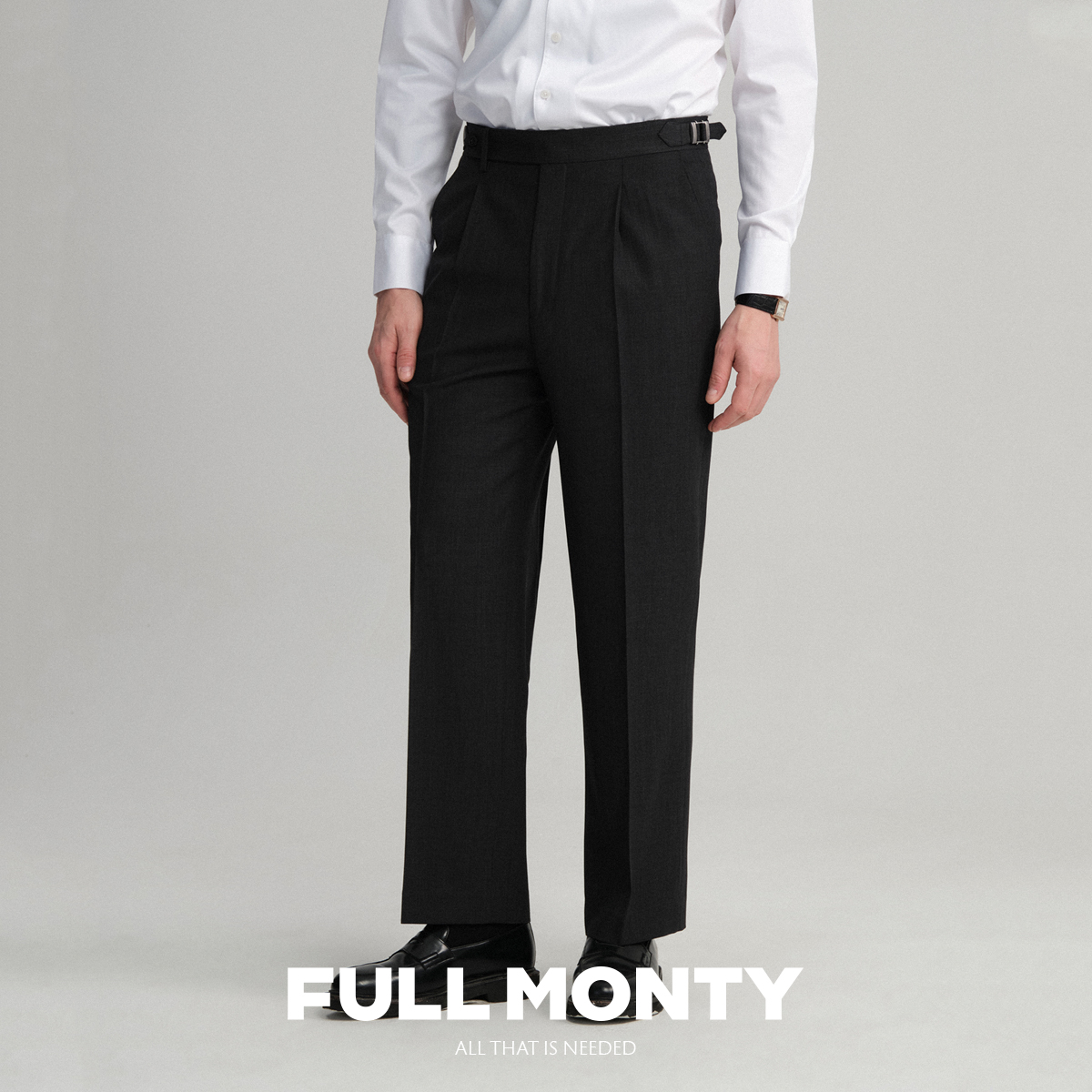 【可机洗羊毛】那不勒斯西裤男士高腰直筒休闲西装裤春夏宽松长裤