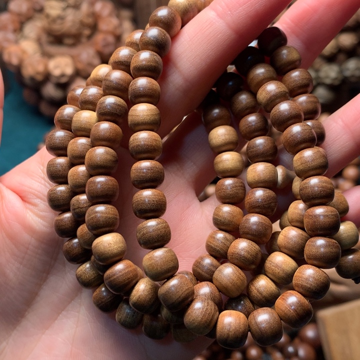 檀香木手串/手链老山檀香7*8多横纹