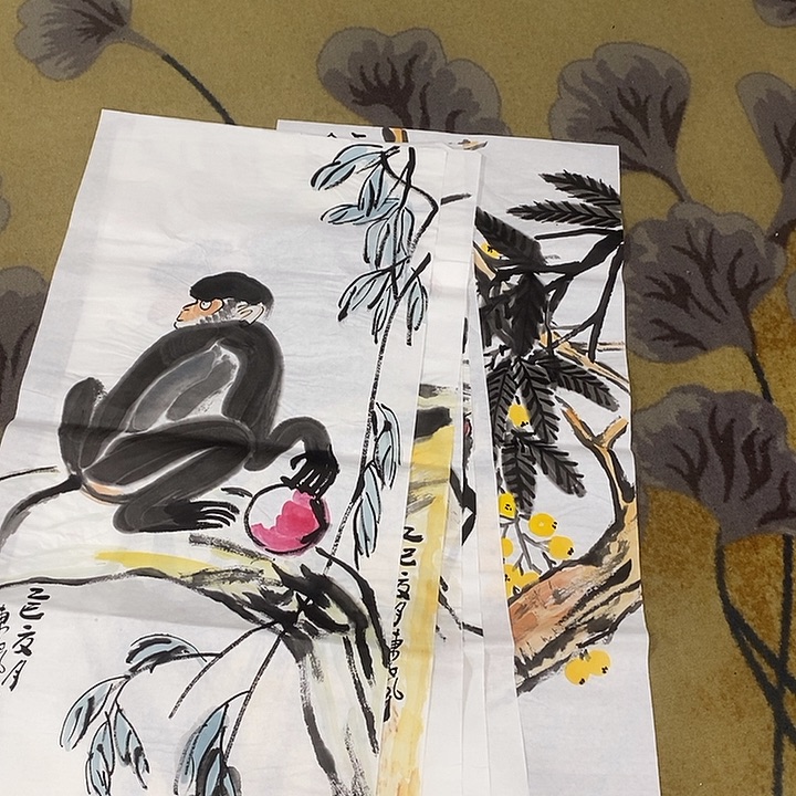 用***3国画50/100杨东升手绘画芯