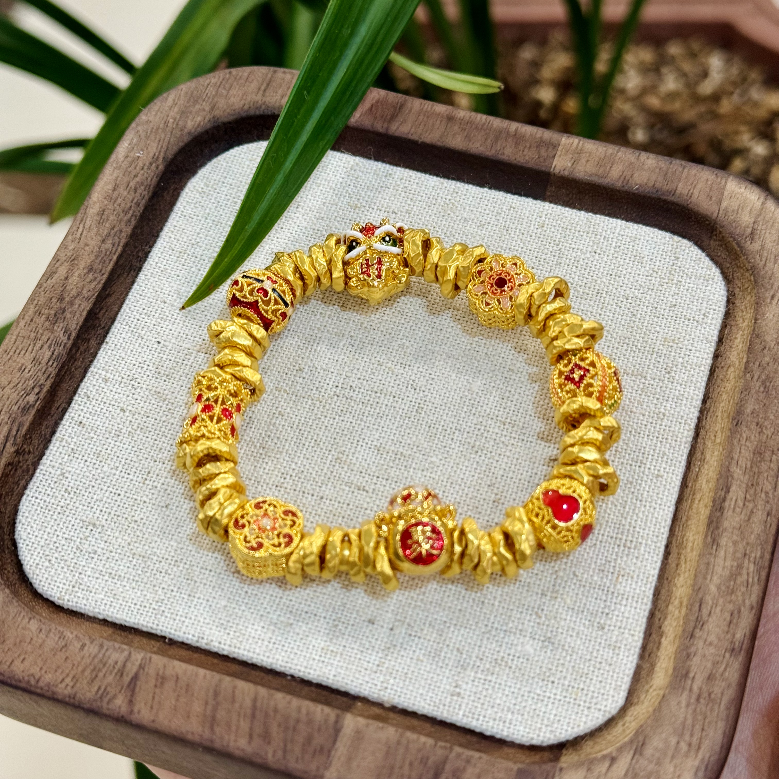 阿敏专属-【现】醒狮手串，微硬金足金999手串（附加400）