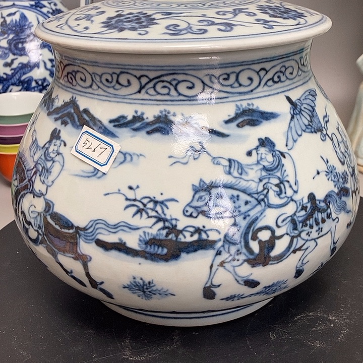 @***简旧藏青花盖罐全品