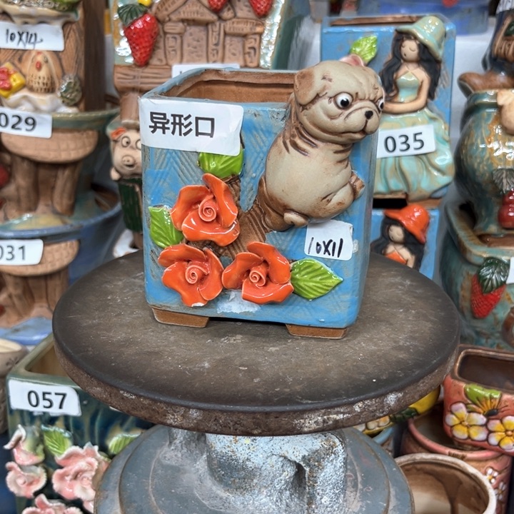 紫砂花盆粗陶材质多肉花盆