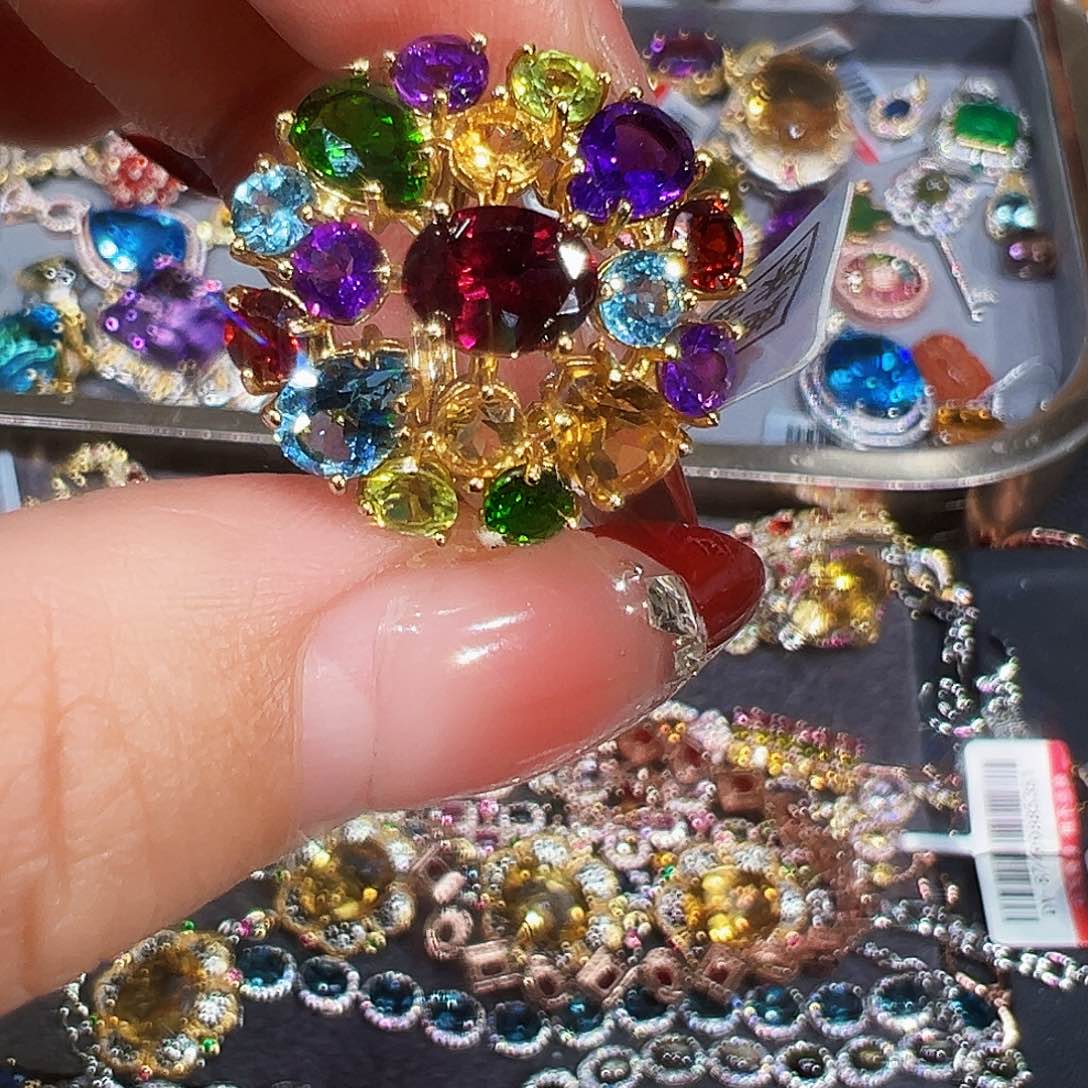 银S925镶嵌托帕石珠宝奇石多宝