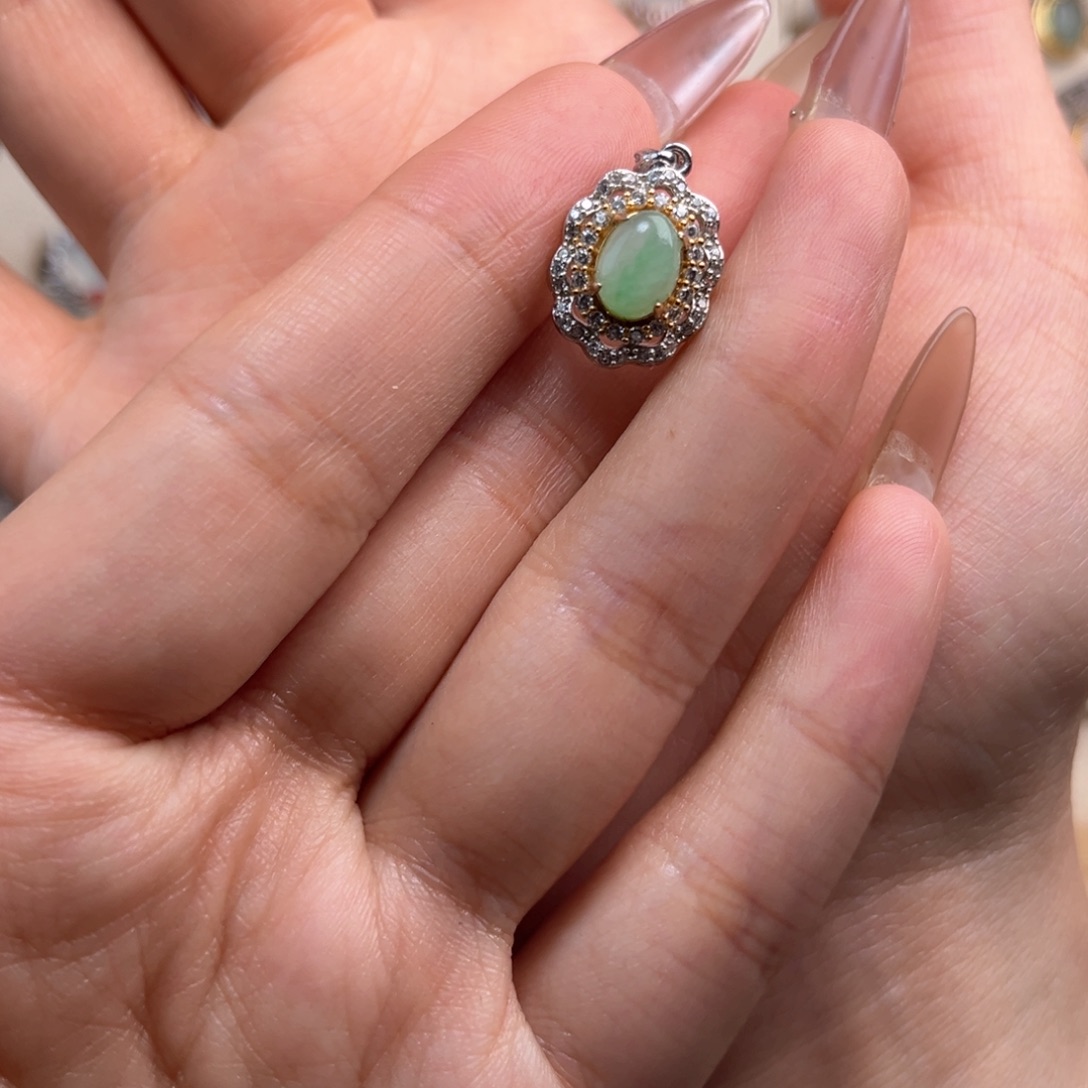 翡翠颈饰银S925镶嵌968889