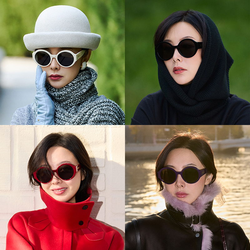 首饰展示架 TRACY CHU黄金时代圆框墨镜黑色/白色饰品