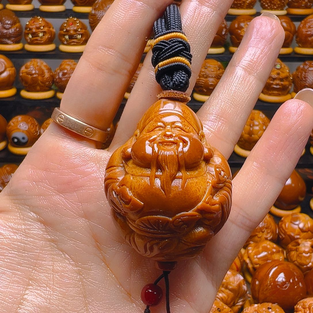 橄榄核手串/手链官帽财神一个手把件