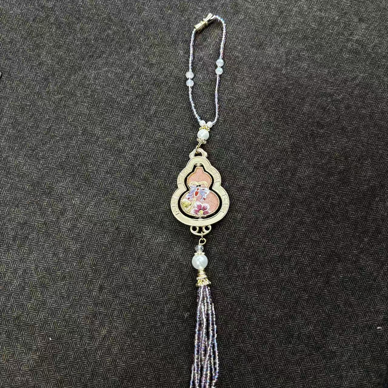 非金属布艺吊坠  【紫葫芦】压襟非遗盘扣手工艺品压襟吊坠