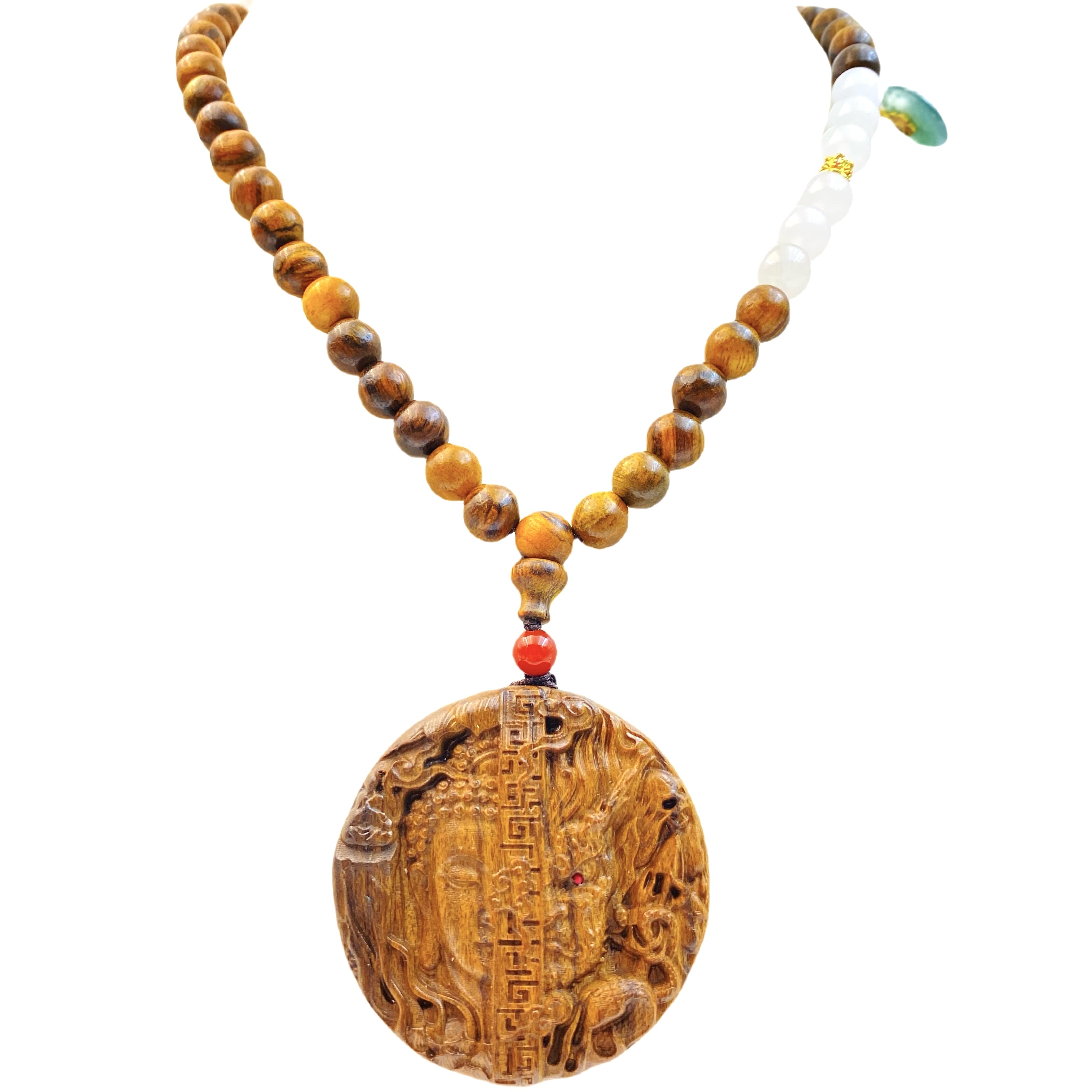 金丝玉双面观音圆牌X411X合金