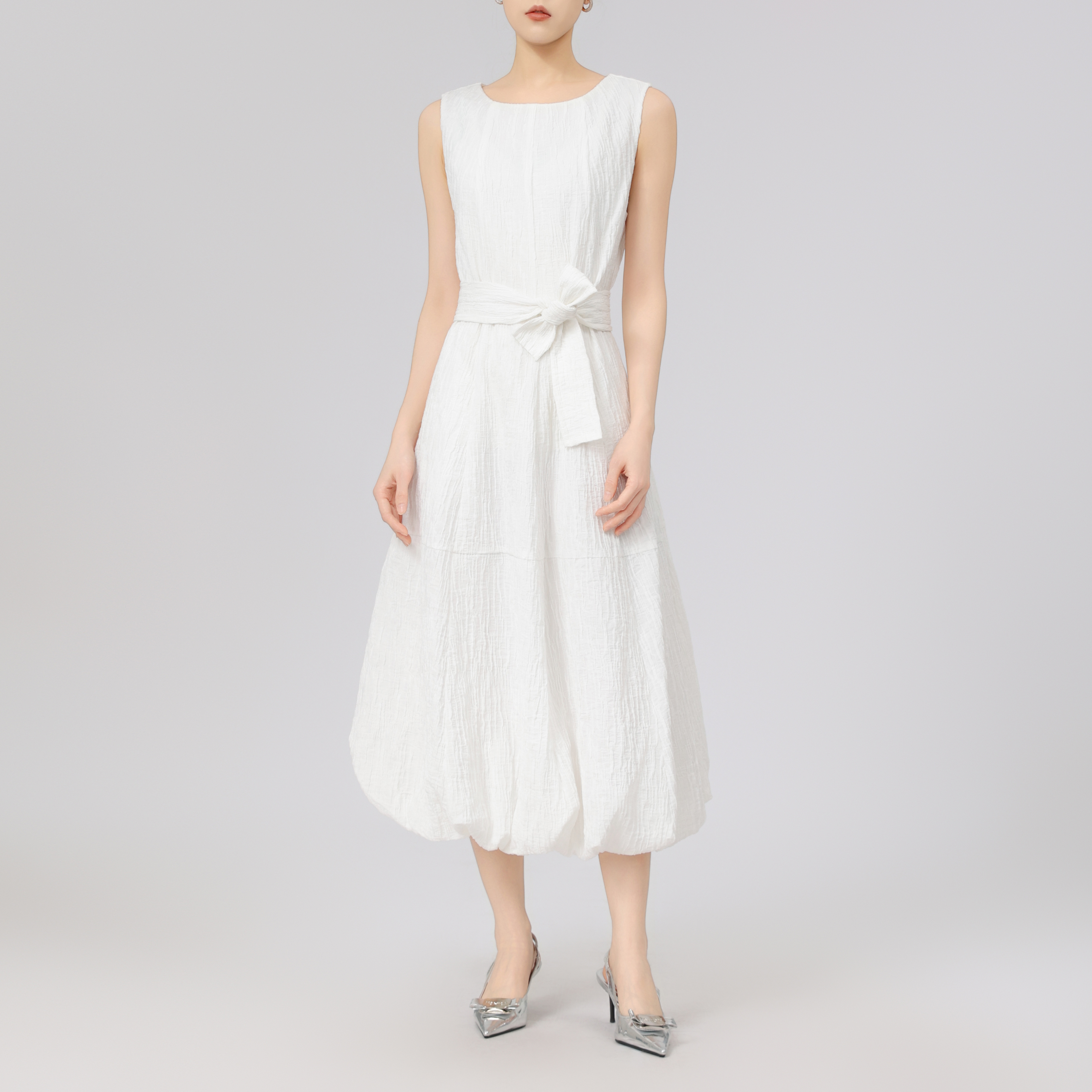 GIRDEAR/哥弟25S新款云朵裙气质立体提花肌理感显瘦连衣裙150018