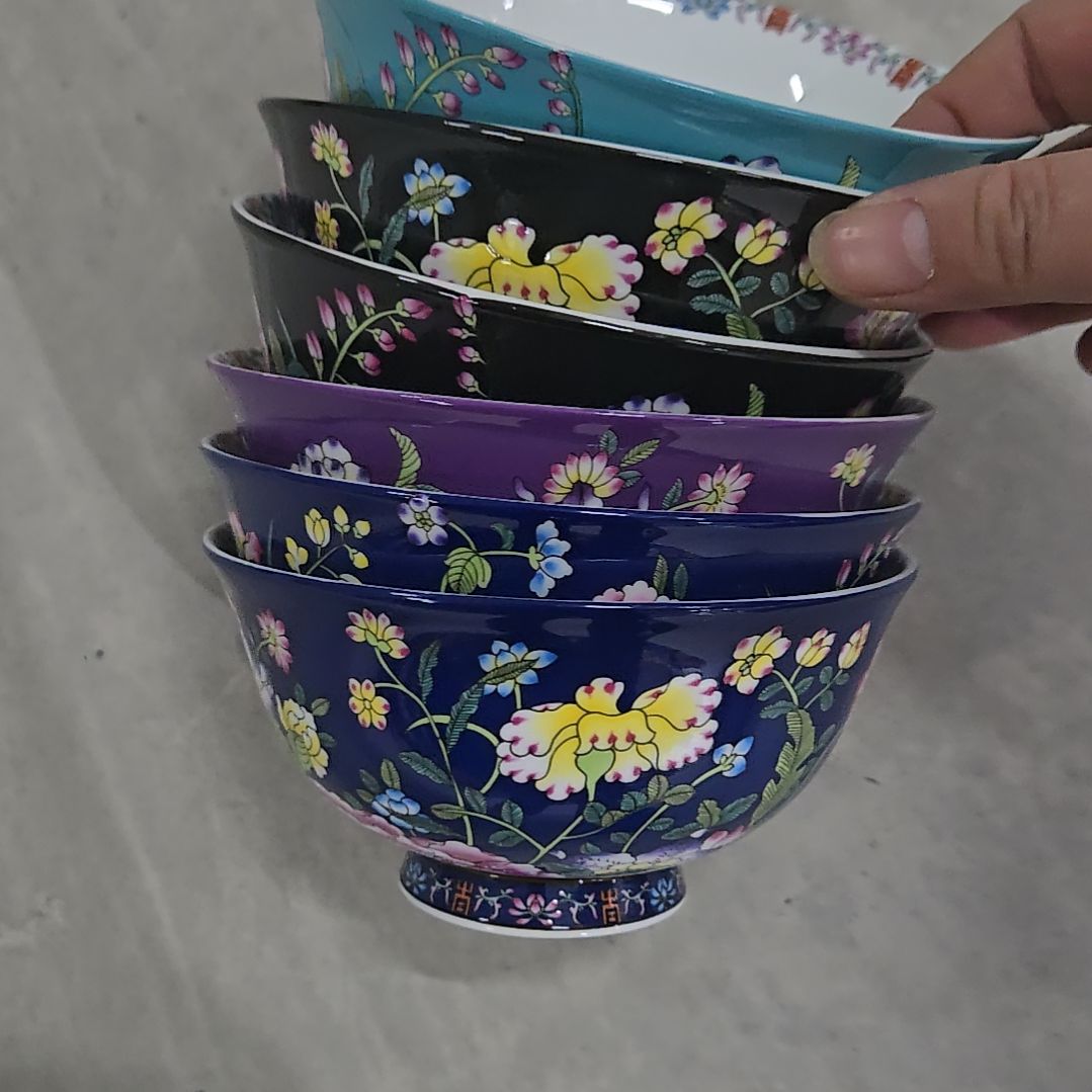 碗微瑕珐琅彩虞美人4.5寸6个666666
