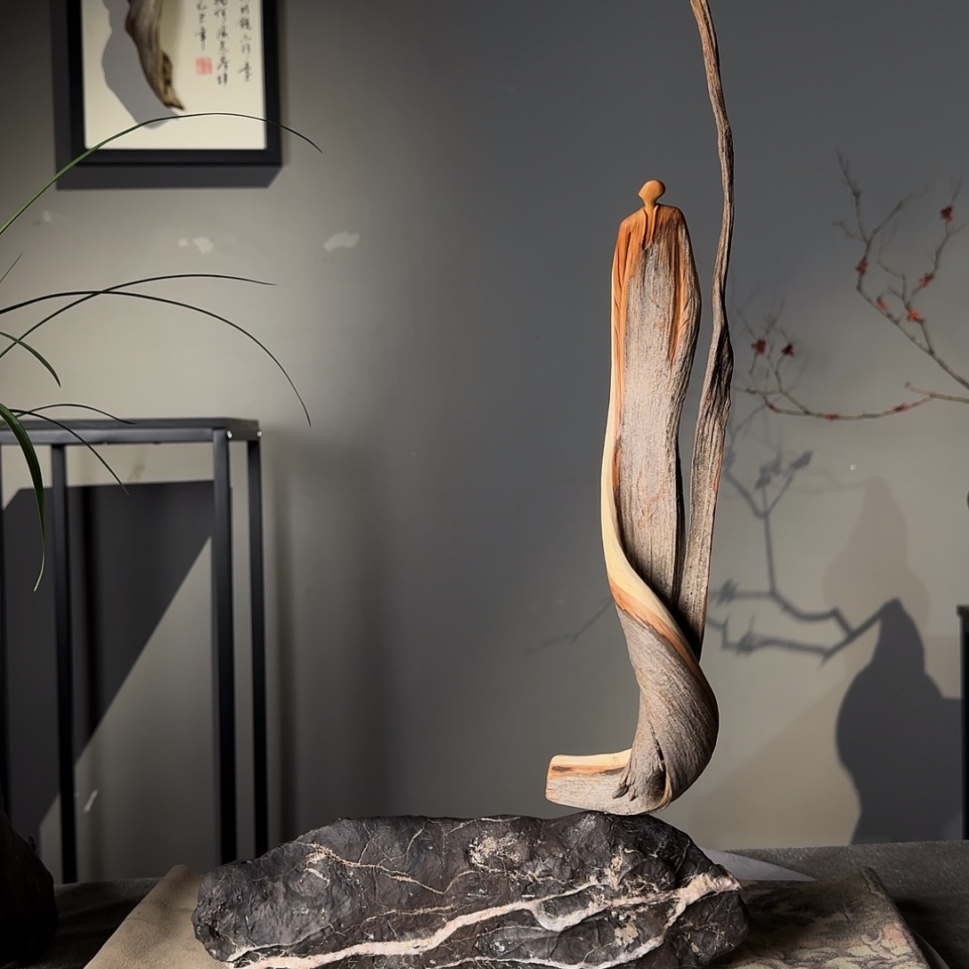 用***6崖柏崖柏手工雕刻禅意摆件